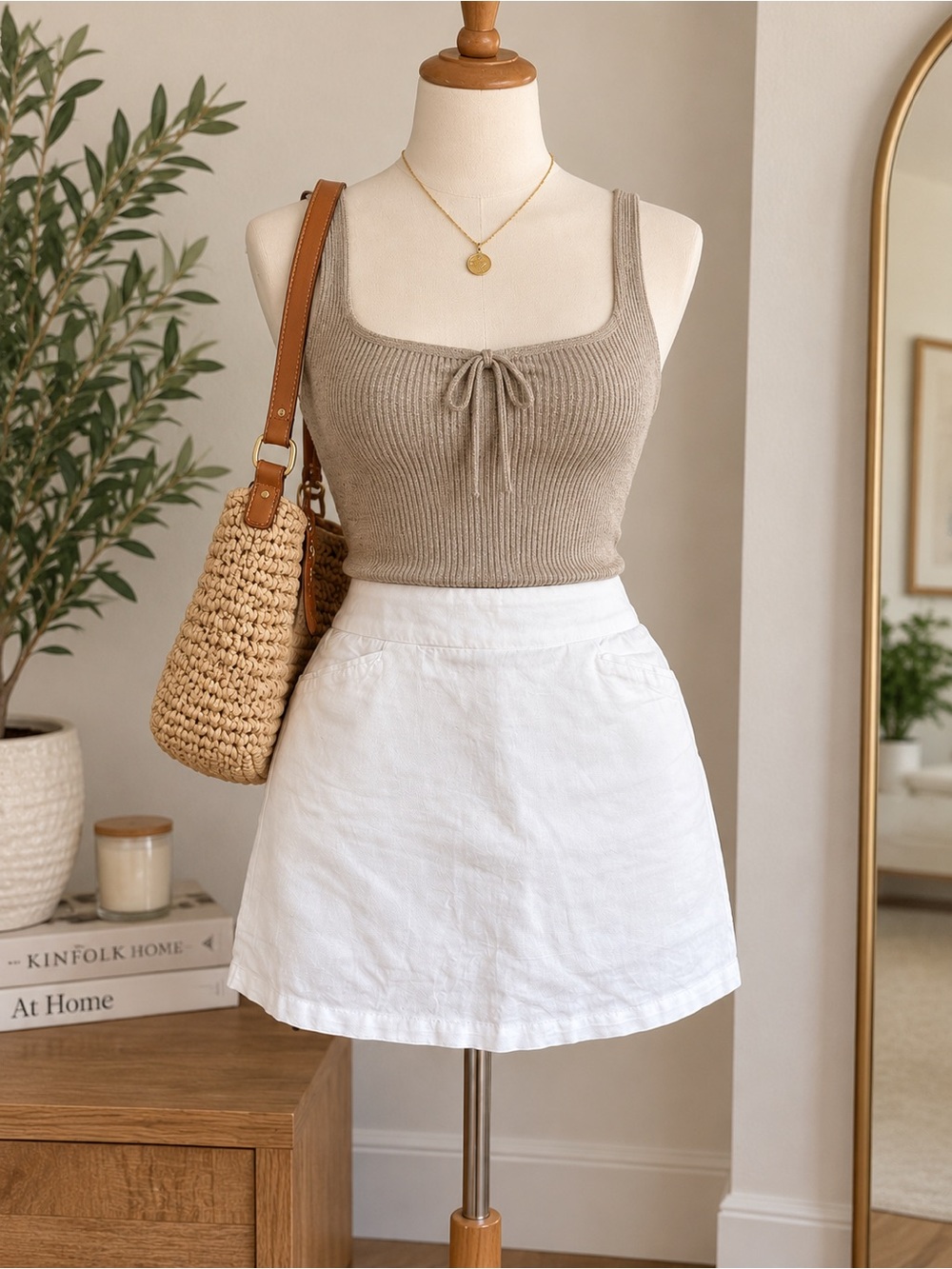 For Cynthia White Linen Blend Skort – Size Medium – NWT
